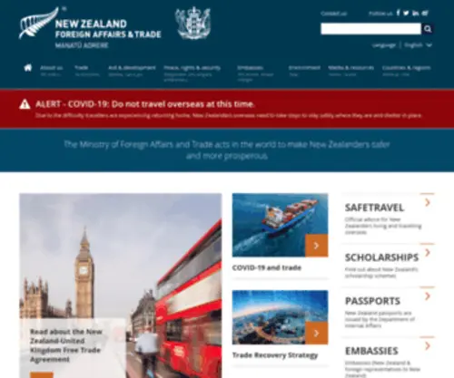 MFT.govt.nz(New Zealand Ministry of Foreign Affairs and Trade) Screenshot