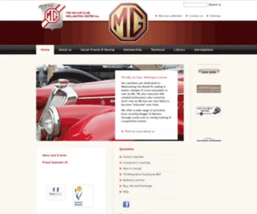 Mgcarclub.org.nz(The MG Car Club) Screenshot