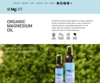 Mglife.com.au(MgLIFE Organic Magnesium Oil) Screenshot