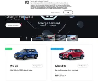 Mgmotor.fr(Découvrez la nouvelle gamme de véhicules MG Motors) Screenshot