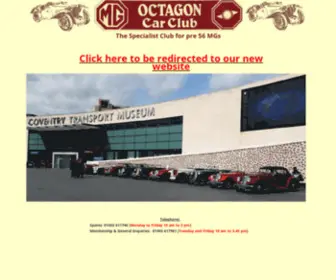 Mgoctagoncarclub.com(The Home page of The MG Octagon Car Club) Screenshot