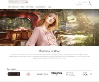 Mhor.nz(Mhor is a womens fashion boutique store based in Hanmer Springs New Zealand. Our labels inc) Screenshot