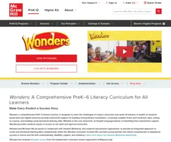 Mhreadingwonders.com(McGraw Hill) Screenshot