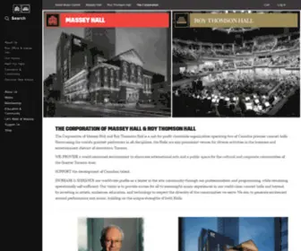 MHRTH.com(The Corporation of Massey Hall & Roy Thomson Hall) Screenshot