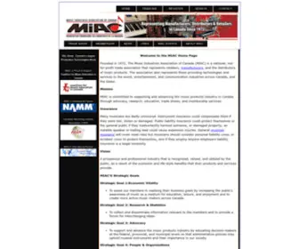 Miac.net(Music Industries Association of Canada) Screenshot