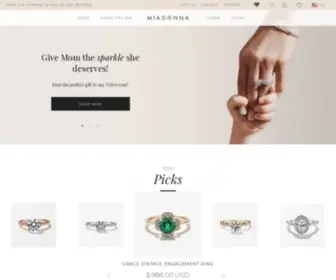 Miadonna.com(Ethical Engagement Rings & Conflict Free Jewelry) Screenshot