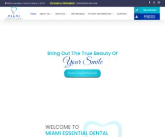 Miamiessentialdental.com(Dentist in kendall fl) Screenshot