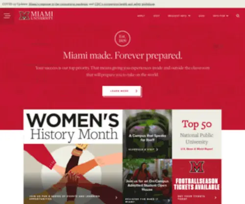 Miamiohnow.org(Miami University) Screenshot