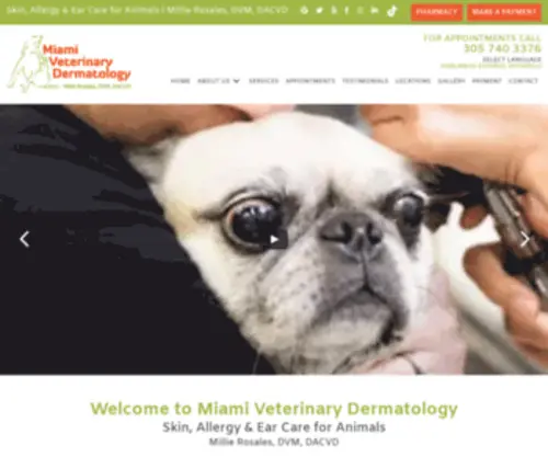 Miamivetderm.com(Veterinary Dermatology Miami Animal Skin) Screenshot
