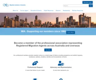 Mia.org.au(The MIA represents Professional Registered Migration Agents (RMAs)) Screenshot