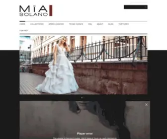 Miasolano.com(Designer Wedding Dresses and Formal Bridal Gowns by Mia Solano) Screenshot