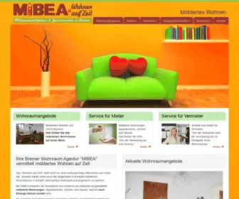 Mibea.de(Wohnen auf Zeit) Screenshot