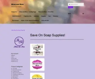 Micasandmore.com(Save On Soap Supplies) Screenshot