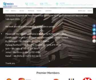 Micci.com(MICCI Malaysian International Chambers Of Commerce & Industry) Screenshot