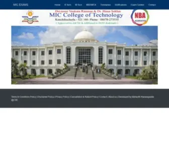 Micexams.com(MIC EXAMS Exam Section Portal) Screenshot