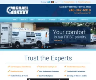 Michaelbonsbyhvac.com(HVAC Company in Gaithersburg) Screenshot