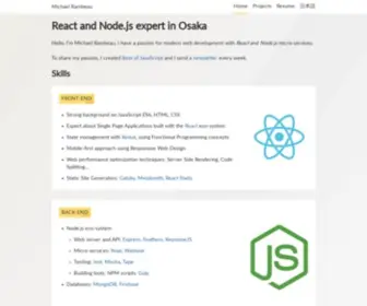 Michaelrambeau.com(Michael Rambeau web developer in Osaka) Screenshot
