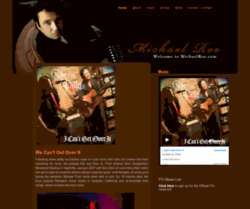 Michaelroe.com(Official Site for Michael Roe) Screenshot