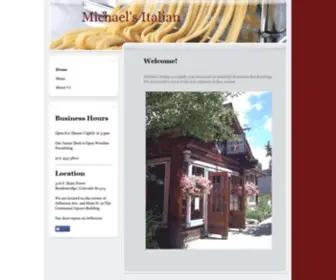 Michaelsitalian.com(Michael's Italian Restaurant Breckenridge) Screenshot