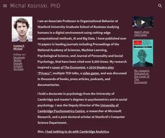 Michalkosinski.com(Michal Kosinski) Screenshot
