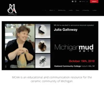 Michclay.com(Michigan Ceramic Arts Association) Screenshot