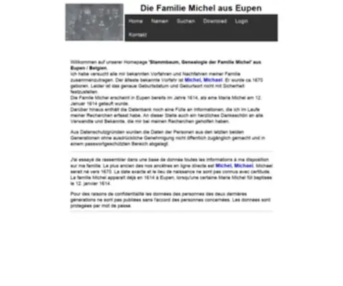 Michel.be(Stammbaum Michel) Screenshot
