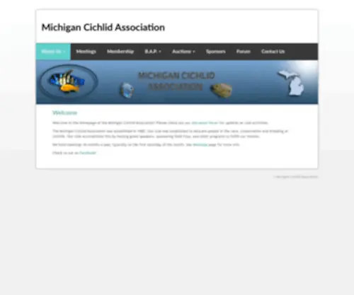 Michigancichlid.com(Michigan Cichlid Association) Screenshot