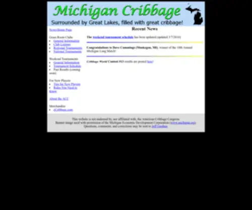 Michigancribbage.com(MichiganCribbage) Screenshot