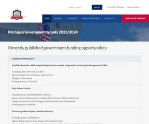 Michigangovernmentgrants.org(Michigan Government Grants 2021) Screenshot