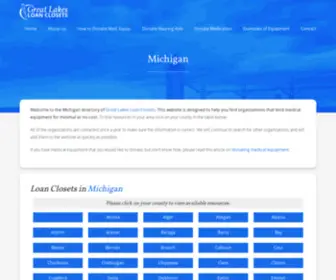 Michiganloanclosets.us(Michigan Michigan Organizations That Accept/Lend Medical Equipment) Screenshot