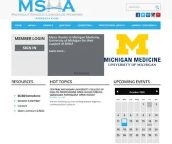 Michiganspeechhearing.org(Michigan Speech Language Hearing Association) Screenshot