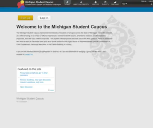 Michiganstudentcaucus.org(Michigan Student Caucus) Screenshot