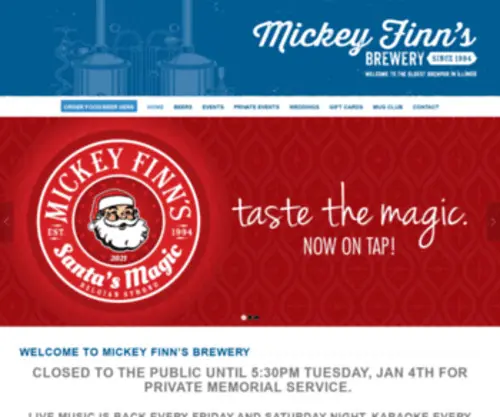 Mickeyfinnsbrewery.com(Mickey Finns Brewery) Screenshot