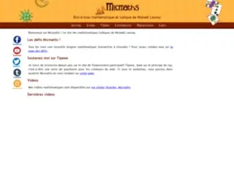 Micmaths.com(Le blog mathématique et ludique) Screenshot