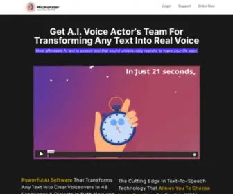 Micmonster.com(Free Voice Over Generator 2023) Screenshot