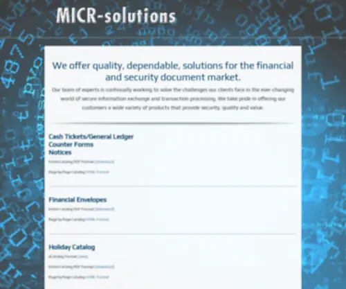 Micr-Solutions.com(Micr Solutions) Screenshot