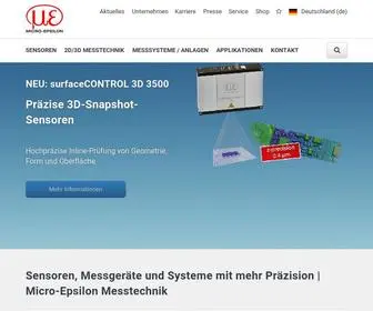 Micro-Epsilon.de(Sensoren, Messgeräte und Systeme mit mehr Präzision) Screenshot