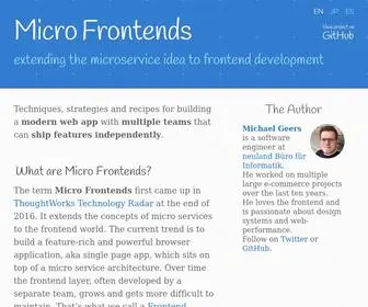 Micro-Frontends.org(Micro Frontends) Screenshot
