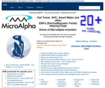 Microalpha.com(Eliminating 100% of harmful EMFs (including WiFi)) Screenshot