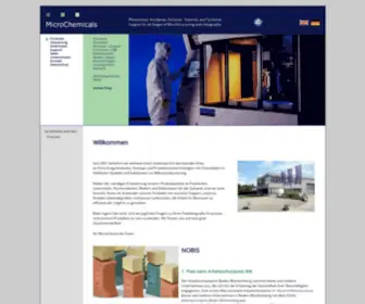 Microchemicals.de(Fotolacke, Fotolack, Lösemittel, Ätzchemikalien, Wafer und Gelblicht) Screenshot