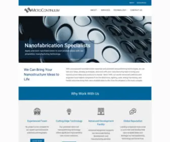 Microcontinuum.com(Nanofabrication & Nanopatterning Specialist) Screenshot