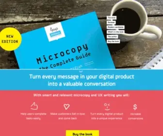 Microcopybook.com(The first and most comprehensive guide to writing helpful and delightful microcopy) Screenshot