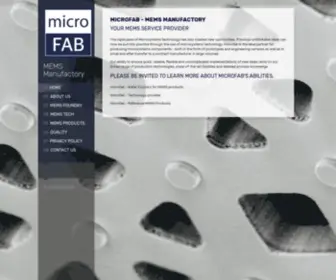 Microfab.de(Microfab as a mems manufactory) Screenshot