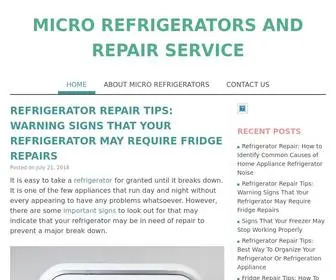 Microfridgeblog.com(Micro Refrigerator Repairs & Appliance Repair Service Information For Fixing Fridges & Appliances) Screenshot