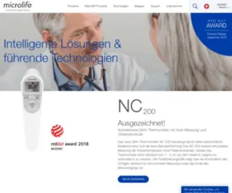 Microlife.ch(Blutdruckmessgeräte und Fieberthermometer) Screenshot