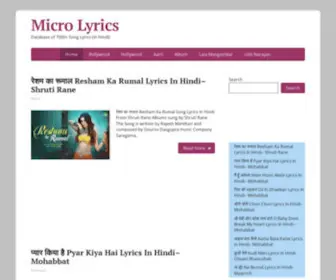 Microlyrics.com(Database ofSong Lyrics (In Hindi)) Screenshot