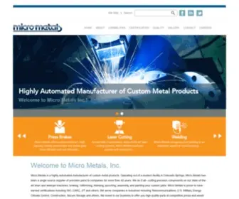 Micrometalsinc.com(Micro Metals) Screenshot