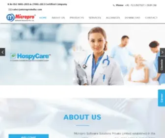 Microproindia.com(Micropro Software Solutions Pvt) Screenshot