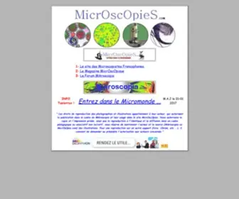 Microscopies.com(Le Site des Microscopistes Francophones) Screenshot