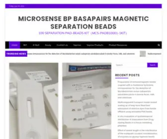 Microsensbp.com(MicroSense bp Basapairs Magnetic Separation beads) Screenshot